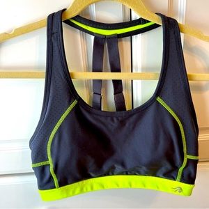 Black & Neon Green Sports Bra